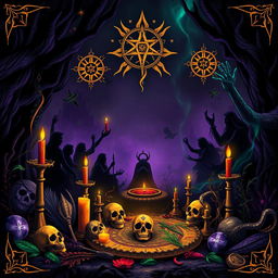 An enchanting book cover design featuring a spiritual voodoo ancient theme