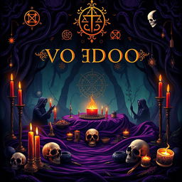 An enchanting book cover design featuring a spiritual voodoo ancient theme