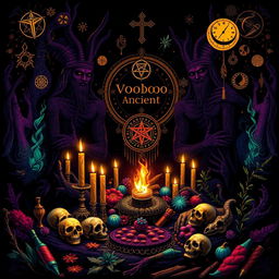 An enchanting book cover design featuring a spiritual voodoo ancient theme