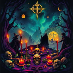 An enchanting book cover design featuring a spiritual voodoo ancient theme