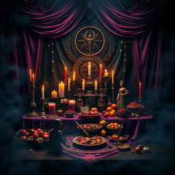 A mesmerizing book cover design featuring a voodoo ancient theme with offerings to ancestors