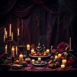 A mesmerizing book cover design featuring a voodoo ancient theme with offerings to ancestors
