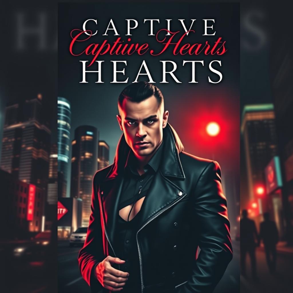 A striking book cover design titled 'Captive Hearts', capturing dark modern-day mafia vibes