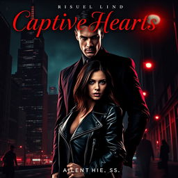 A striking book cover design titled 'Captive Hearts', capturing dark modern-day mafia vibes