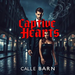 A captivating book cover titled 'Captive Hearts' designed to evoke dark mafia vibes