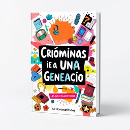A vibrant and artistic book cover design for the collection titled 'Crônicas de Uma Nova Geração'
