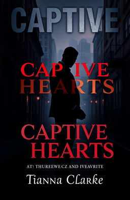 A captivating book cover design for a novel titled 'Captive Hearts' by Tianna Clarke