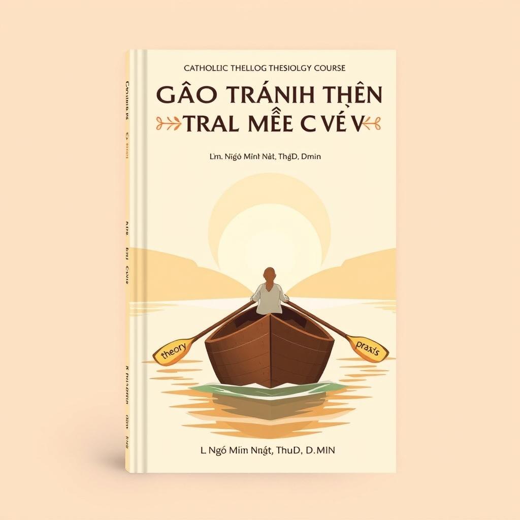 A book cover design for a pastoral theology course titled "GIÁO TRÌNH THẦN HỌC MỤC VỤ" by Lm