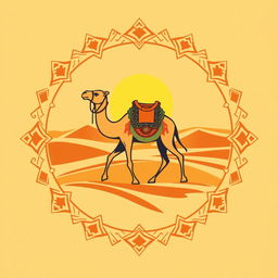 An emblem for a wealthy sultanate derived from the caravans of merchants, showcasing prosperity and exploration