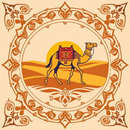 An emblem for a wealthy sultanate derived from the caravans of merchants, showcasing prosperity and exploration