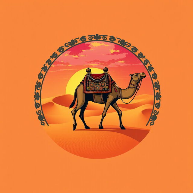 An emblem for a wealthy sultanate born from the caravans of merchants, depicting prosperity and adventure