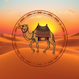 An emblem for a wealthy sultanate born from the caravans of merchants, depicting prosperity and adventure