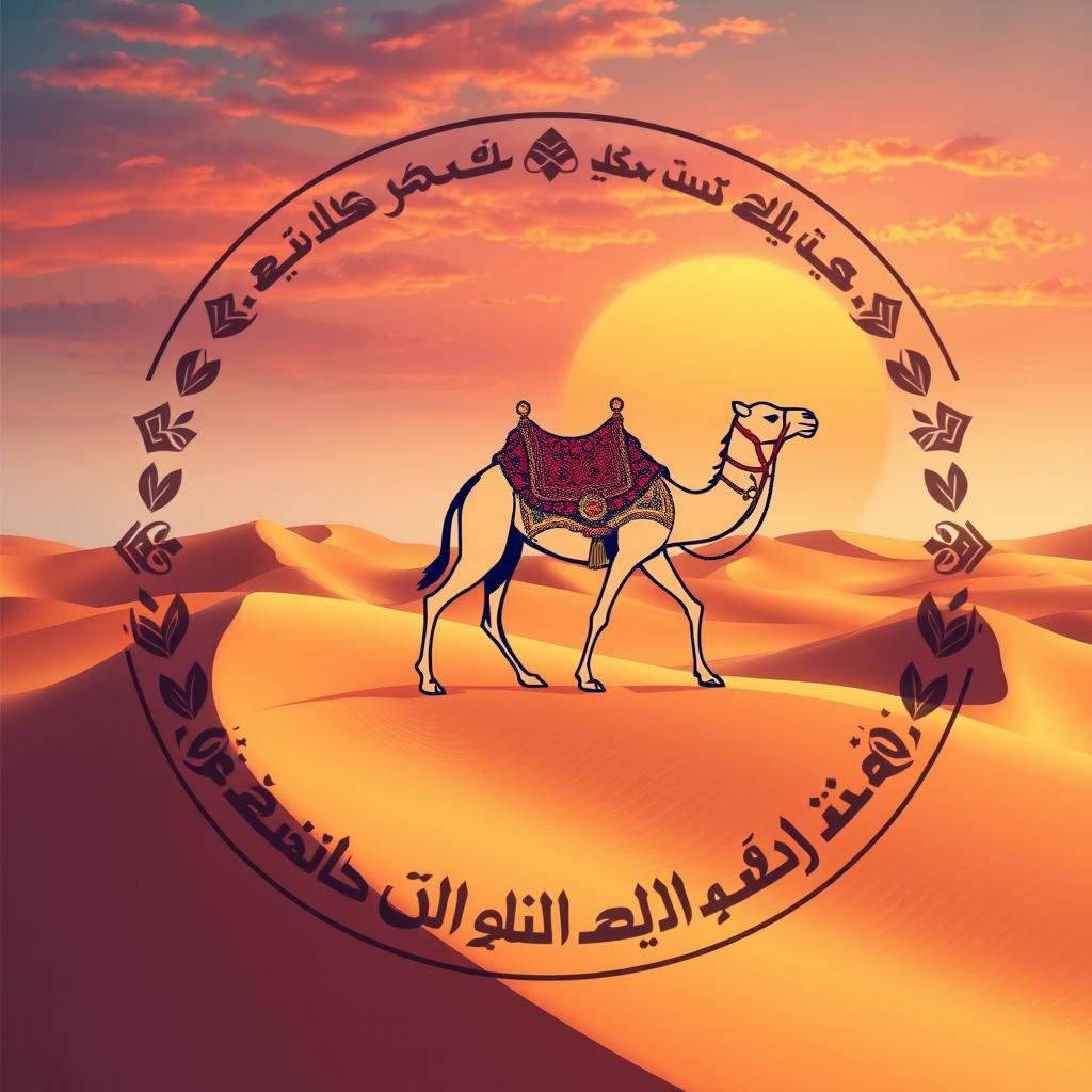 An emblem for a wealthy sultanate born from the caravans of merchants, depicting prosperity and adventure