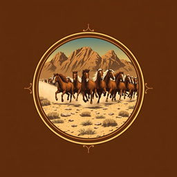 An emblem for a civilization inspired by the Mongols or Huns, reflecting their nomadic, raiding lifestyle