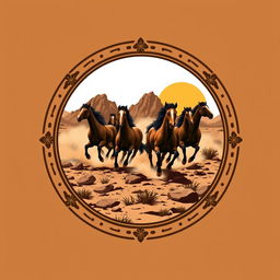 An emblem for a civilization inspired by the Mongols or Huns, reflecting their nomadic, raiding lifestyle