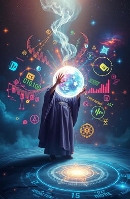 An ethereal, mystical scene capturing the concept of 'Data Alchemy