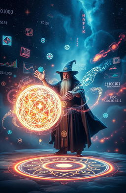 An ethereal, mystical scene capturing the concept of 'Data Alchemy