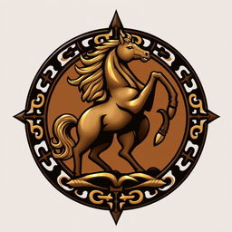An emblem for a civilization inspired by the Mongols or Huns, reflecting their nomadic and raiding lifestyle