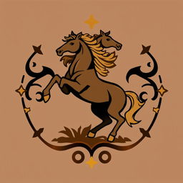 An emblem for a civilization based on the Mongols or Huns, reflecting their nomadic and raiding lifestyle