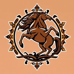 An emblem for a civilization based on the Mongols or Huns, reflecting their nomadic and raiding lifestyle