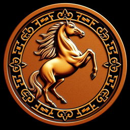 A realistic emblem for a civilization inspired by the Mongols or Huns, highlighting their nomadic and raiding lifestyle
