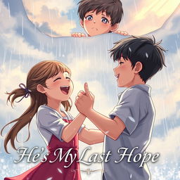 A realistic scene featuring a girl and a boy dancing passionately in the rain, their expressions filled with joy and connection as water splashes around them