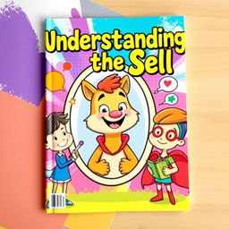 A vibrant and colorful magazine cover featuring cartoon characters engaged in self-discovery activities