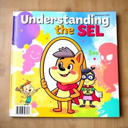 A vibrant and colorful magazine cover featuring cartoon characters engaged in self-discovery activities