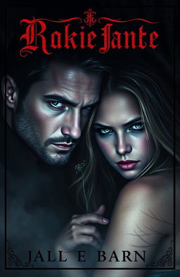 A dark romance book cover featuring a close-up of a mysterious man and a captivating girl
