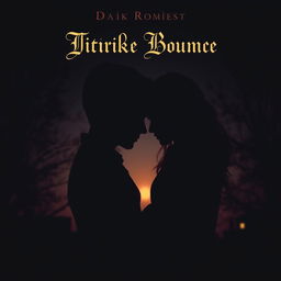 A dark romance book cover showcasing the silhouettes of a boy and a girl positioned closely together, their forms blending into a shadowy background