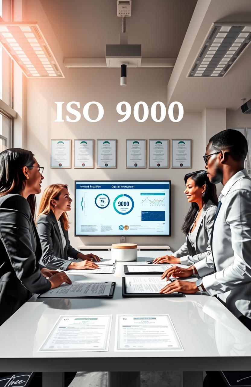 An informative visual representation of ISO 9000 standards in a corporate environment