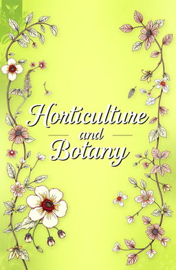 A beautifully designed cover page featuring the heading 'Horticulture and Botany' at the top in an elegant and prominent font