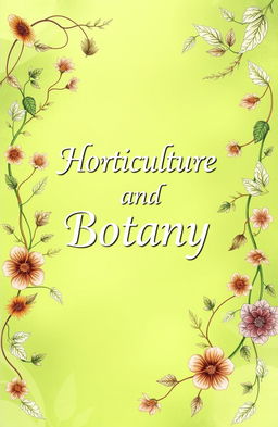 A beautifully designed cover page featuring the heading 'Horticulture and Botany' at the top in an elegant and prominent font