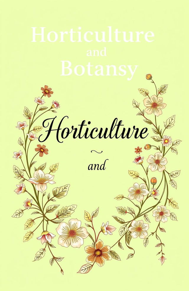 A beautifully designed cover page featuring the heading 'Horticulture and Botany' at the top in an elegant and prominent font