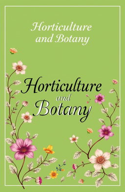 A beautifully designed cover page featuring the heading 'Horticulture and Botany' at the top in an elegant and prominent font