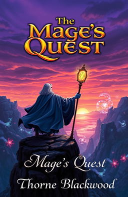A captivating book cover design for 'The Mage's Quest' by Thorne Blackwood