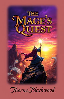 A captivating book cover design for 'The Mage's Quest' by Thorne Blackwood
