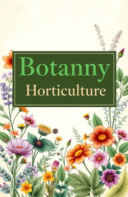 A beautifully designed cover page featuring a prominent heading 'Botany' at the top, elegantly styled in large, green font