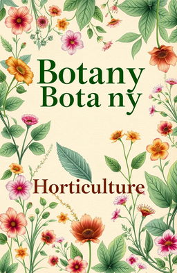 A beautifully designed cover page featuring a prominent heading 'Botany' at the top, elegantly styled in large, green font