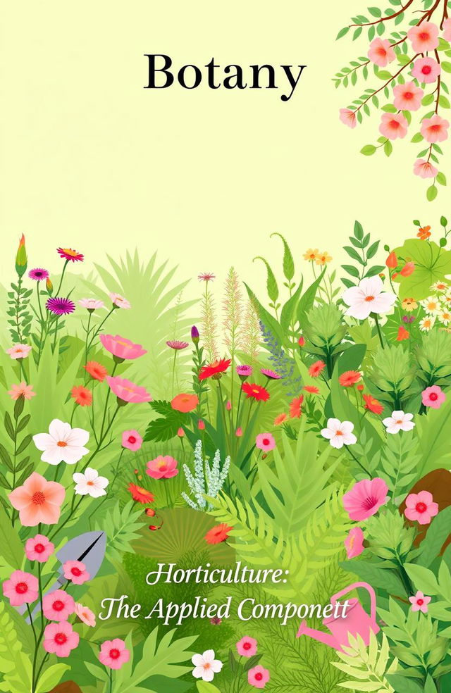 A visually appealing cover page design featuring the title 'Botany' prominently at the top