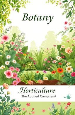 A visually appealing cover page design featuring the title 'Botany' prominently at the top