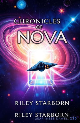 A mesmerizing book cover for 'Chronicles of Nova' by Riley Starborn