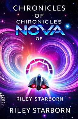 A mesmerizing book cover for 'Chronicles of Nova' by Riley Starborn