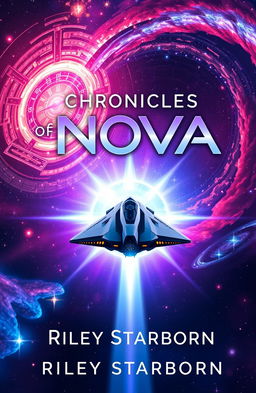 A mesmerizing book cover for 'Chronicles of Nova' by Riley Starborn