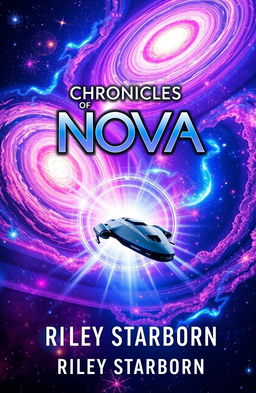 A mesmerizing book cover for 'Chronicles of Nova' by Riley Starborn