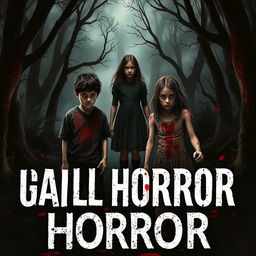 An intense horror book cover featuring a chilling scene set in a dark, secluded area