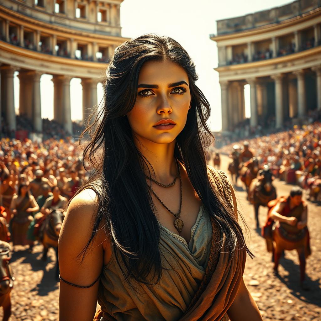 A beautiful yet troubled female character set in ancient Rome during the Circus Maximus chariot races