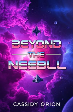 A stunning book cover for 'Beyond the Nebula' by Cassidy Orion, featuring a vibrant and colorful depiction of a nebula in deep space