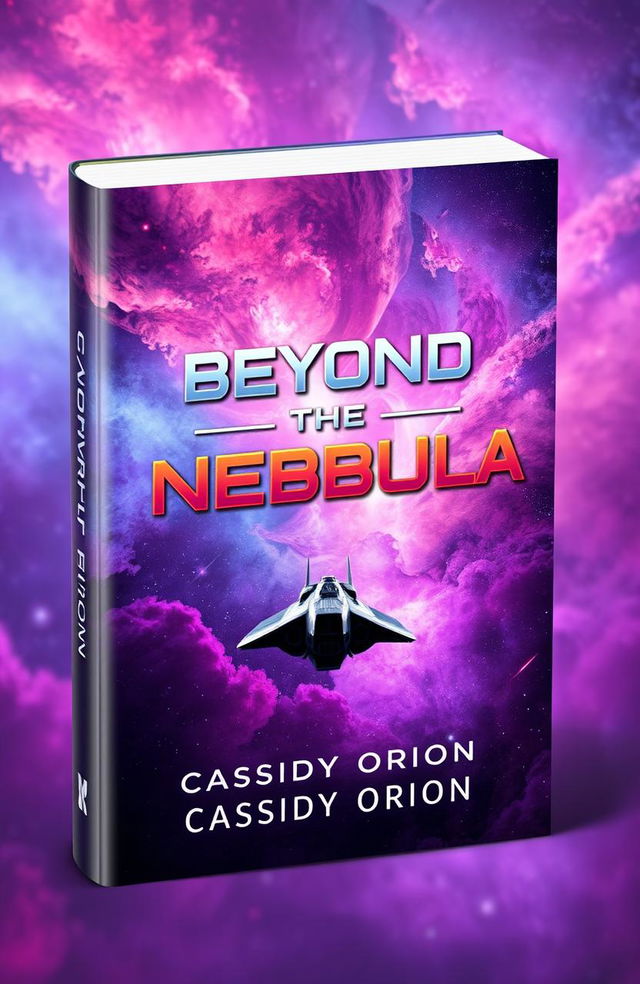 A stunning book cover for 'Beyond the Nebula' by Cassidy Orion, featuring a vibrant and colorful depiction of a nebula in deep space