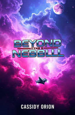 A stunning book cover for 'Beyond the Nebula' by Cassidy Orion, featuring a vibrant and colorful depiction of a nebula in deep space